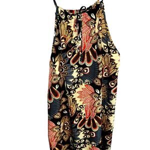 Women's XL Blue BOHO Sleeveless Sun Dress Miss Size 16 18 Extra Large